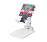 FZQVSLCM Flock of Tropical Flamingos Supporto per telefono cellulare per scrivania ad angolo regolabile in altezza Supporto per telefono cellulare pieghevole Supporto per telefono cellulare portatile