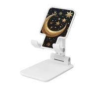 FZQVSLCM Golden Stars and Moon Supporto per telefono cellulare per scrivania ad angolo regolabile in altezza Supporto per telefono cellulare pieghevole Supporto per telefono da tavolo Supporto