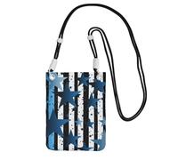 FZQVSLCM Piccole borse a tracolla per le donne borsa del telefono cellulare borsa impermeabile blu nero bianco strisce e stelle portafoglio borse marsupio