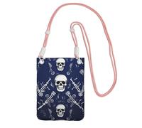 FZQVSLCM Piccole borse a tracolla per le donne borsa del telefono cellulare borsa impermeabile blu teschio e ossa portafoglio borse marsupio