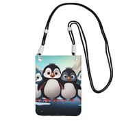 FZQVSLCM Piccole borse a tracolla per le donne borsa del telefono cellulare borsa impermeabile cinque simpatici pinguini portafogli marsupio
