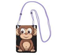 FZQVSLCM Piccole borse a tracolla per le donne borsa del telefono cellulare borsa impermeabile del telefono del fumetto marrone scimmia portafoglio borse Fanny Pack