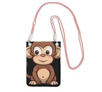 FZQVSLCM Piccole borse a tracolla per le donne borsa del telefono cellulare borsa impermeabile del telefono del fumetto marrone scimmia portafoglio borse Fanny Pack