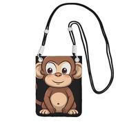 FZQVSLCM Piccole borse a tracolla per le donne borsa del telefono cellulare borsa impermeabile del telefono del fumetto marrone scimmia portafoglio borse Fanny Pack