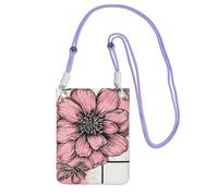 FZQVSLCM Piccole borse a tracolla per le donne borsa del telefono cellulare borsa impermeabile del telefono del fiore scarabocchio borse del raccoglitore del pacchetto di Fanny