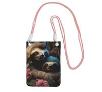 FZQVSLCM Piccole borse a tracolla per le donne borsa del telefono cellulare borsa impermeabile del telefono Un bradipo e un bradipo bambino Borse Portafoglio Fanny Pack