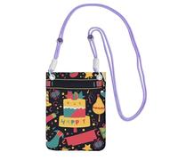 FZQVSLCM Piccole borse a tracolla per le donne borsa del telefono cellulare borsa impermeabile del telefono immagini di buon compleanno portafoglio borse marsupio, Viola, Taglia unica