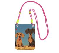 FZQVSLCM Piccole borse a tracolla per le donne borsa del telefono cellulare borsa impermeabile due bassotti portafogli marsupio