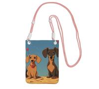 FZQVSLCM Piccole borse a tracolla per le donne borsa del telefono cellulare borsa impermeabile due bassotti portafogli marsupio