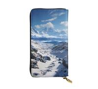 FZQVSLCM Spettacolare montagne innevate Portafoglio in pelle per le donne lungo portamonete ultra sottile porta carte di credito frizione bifold