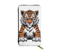 FZQVSLCM Testa di tigre con zampe sollevate portafoglio in pelle per le donne lungo portamonete ultra sottile porta carte di credito frizione bifold
