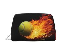 FZQVSLCM Trousse da viaggio, borsa per il trucco impermeabile, borsa da toilette in pelle da donna, organizer per immagini di tennis, astuccio per trucchi con cerniera, per viaggi, Argento, Taglia