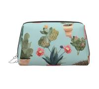 FZQVSLCM Trousse da viaggio, borsa per il trucco impermeabile, borsa da toilette in pelle da donna, organizer per cosmetici con riccio in vaso, con cerniera, borsa per il trucco da viaggio, Argento