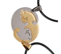 fztonk Collana abbinata a forma di gatto per migliore amico, lunghezza regolabile, accessorio per il collo per occasioni speciali o da indossare tutti i giorni, F, come descritto, come descritto