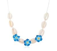 fztonk Collana con conchiglie di fiori di argilla, gioielli versatili ed eleganti abbinati sia all'abbigliamento che allo stile del fine settimana Gioielli in argilla morbida, One Size, come descritto