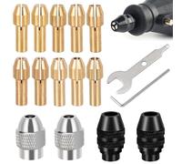 FZYCOM 16 Pezzi Mandrino per Dremel, Mandrino Trapano, Mandrino Autoserrante, Mandrino Trapano, Mandrino per Avvitatore, Accessori Mandrino per Dremel Adatto a Frese e Trapani Elettrici