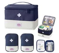 FZYCOM 3 Pezzi Kit Pronto Soccorso da Vuoto, Grande Cassetta Pronto Soccorso con 2 Pezzi Mini Scatola Medicinali da Viaggio, Porta Medicine da Casa, Auto, Azienda, Studio Medico