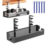 FZYCOM Vassoio Per La Gestione Dei Cavi Sotto La Scrivania, Organizer Per Cable Senza Trapano, Raccogli Cavi Scrivania Grande, Cable Management con 5 Pcs Fascette, Accessori per L’ufficio