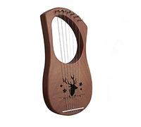 FZYE Lira Arpa a 7 Toni Piccolo Strumento Fatto a Mano in Mogano Greco (invia Libro Tutorial + Chiave Inglese + Corda di Ricambio + Panno per Pianoforte + plettro) (Colore: Renna retrò
