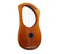 FZYE Lira per Arpa a 7 Toni, Piccolo Strumento Fatto a Mano in Mogano Greco (invia Libro Tutorial + Chiave Inglese + Corda di Ricambio + Panno per Pianoforte + plettro) (Colore: Tronchi