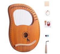 FZYE Lyre Harp 16 Corde in Metallo, Corpo in Mogano con Sella in Osso con Chiave per accordare, plettro, Corde di riserva e Manuale di Istruzioni per Bambini, Adulti, Principianti