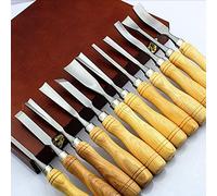 FZYE Set di Strumenti per scalpelli a Mano per Intaglio del Legno da 12 Pezzi Kit di sgorbie Professionali per la Lavorazione del Legno con Scatola di Legno, Principianti e Appassionati