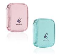 Fzyisw 2 Pezzi Mini Kit di Pronto Soccorso Portatile, Borsa di Pronto Soccorso Vuota, Mini Kit Pronto Soccorso, Borsa Pronto Soccorso Vuota Piccola per il Viaggio all'aperto (Verde,Rosa)