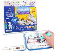 Fzyisw Libro da colorare con acqua per auto, libro da colorare con acqua, libro da colorare riutilizzabile con acqua, libri da colorare magici a partire dai 3 anni, ideale per i viaggi