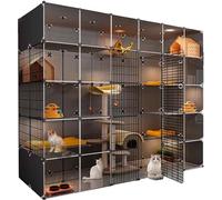 FZZIBQYR Gabbie per Gatti da Interno, casetta per Gatti di Grandi Dimensioni con Design Trasparente, Piattaforma a Doppio Strato con Pesi, Mobile Facile da Montare per Uso Interno