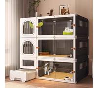 FZZIBQYR Recinto per Gatti da Interno con lettiera Integrata - Una spaziosa Villa per Una Gestione Senza Stress e per la Felicità dei Vostri felini.