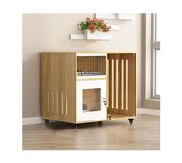 FZZIBQYR Recinto per Gatti in Legno con Ruote - Villa per Interni ed Esterni per la Sicurezza e Il Comfort degli Animali Domestici