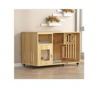 FZZIBQYR Recinto per Gatti in Legno con Ruote - Villa per Interni ed Esterni per la Sicurezza e Il Comfort degli Animali Domestici