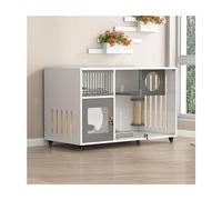 FZZIBQYR Recinto per Gatti in Legno con Ruote - Villa per Interni ed Esterni per la Sicurezza e Il Comfort degli Animali Domestici