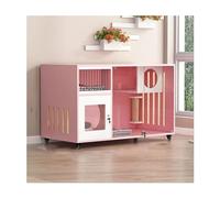 FZZIBQYR Recinto per Gatti in Legno con Ruote - Villa per Interni ed Esterni per la Sicurezza e Il Comfort degli Animali Domestici