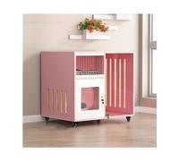 FZZIBQYR Recinto per Gatti in Legno con Ruote - Villa per Interni ed Esterni per la Sicurezza e Il Comfort degli Animali Domestici