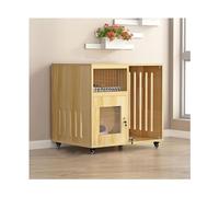 FZZIBQYR Recinto per Gatti in Legno con Ruote - Villa per Interni ed Esterni per la Sicurezza e Il Comfort degli Animali Domestici