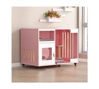 FZZIBQYR Recinto per Gatti in Legno con Ruote - Villa per Interni ed Esterni per la Sicurezza e Il Comfort degli Animali Domestici