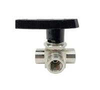 G 1/8" 1/4" 3/8" 1/2" BSPP Female Tee L Port Ball Valve 304 Stainless Steel Water Gas Oil(1/2")
