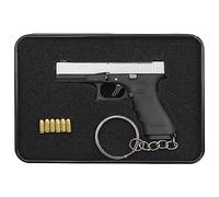 G-17 Tattico Mini Pistola Portachiavi 1:3 Metallo 6 Palline Pistola Portachiavi Collezione Ciondolo Borsa Ciondolo per Uomo Fan dell'Esercito Regalo