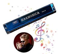 G Armonica Diatonica Armonica Cromatica 24 Fori Armonica Blues Harp Armonica 24 Fori Armonica Per Adulti Organo A Bocca Cromatico Armonica A Doppia Fila Con Anima In Ottone Metallico (24 Fori) Blu