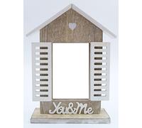 G.B. Cornice Porta foto in legno Chabby Chic con scritta You&Me (misure cornice 20x15x5 - misura foto 7x10)