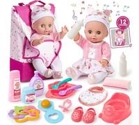 G.C Accessori Bambole Regalo Bambina, Accessori per Bambole e 36 cm Bambole con 12 Suoni & Zaino Fasciatoio & Vestiti Bambole & Vasino, Accessori Bambola Gioco Di Ruolo Giocattoli Bambina 3 4 5 6 Anni