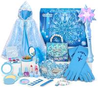 G.C Elsa Frozen Giocattoli Regalo Bambina 3-8 Anni con Mantello Blu Set Trucchi Pochette Bacchetta Magica per Compleanno Party