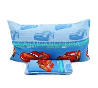 G & C Enterprise Lenzuola Disney Cars Race - Conjunto de Ropa de Cama Completo per Letto Singolo - 3 Pezzi - Blu - Stampa - Cotone - 100% Puro - Lavabile in Lavatrice a 40 Gradi - Queen