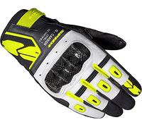 G-CARBON, Guanti da Moto, Colore Nero e Giallo Fluo, Taglia L, con Touchscreen Capacitivo e Imbottiture Protettive, Guanti da Moto in Pelle Resistenti all'Abrasione e Traspiranti
