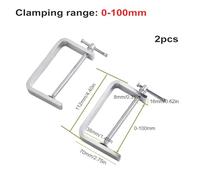G-Clamp 2 pezzi Morsetto a vite per legno, plastica, metallo e lastre di pietra, campo di serraggio 50-100 mm, in acciaio legato, adatto per fori e fissaggi (0-100 mm)