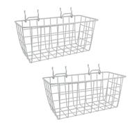 G.CORE Confezione da 2 cestini per pannelli forati, ganci per mensole in metallo da 0,3 cm e 1/4", set di cestini per pannelli forati, per organizzare attrezzi, accessori per banchi da lavoro, garage