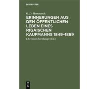 G D Hernmarck Erinnerungen aus dem öffentlichen Leben eines R (Copertina rigida)
