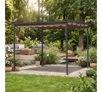 Giardini del Re Pergola Pergolato da Giardino Tettoia per Esterno con Telo Retrattile in Acciaio 3x3
