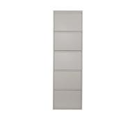 G. Design | Scarpiera Salvaspazio Slim 5 Ante, Portascarpe a Ribalta in Metallo Tortora, Già Montato, Interni/Esterni, P 13,5 x L 50 x H 170 cm
